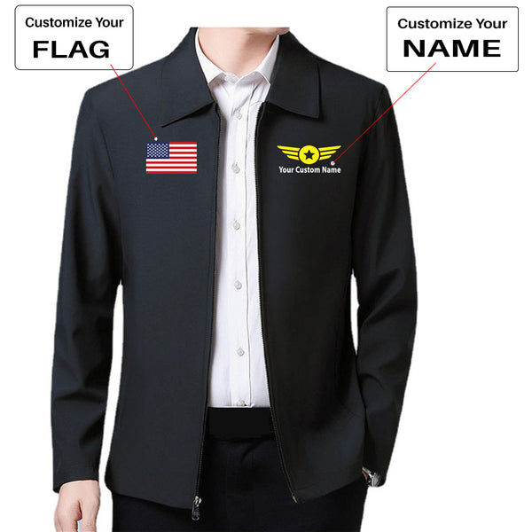 Custom Flag & Name with (Badge 4) Designed Stylish Coats