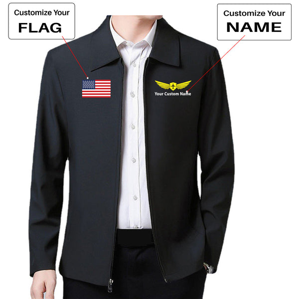 Custom Flag & Name with (Badge 2) Designed Stylish Coats