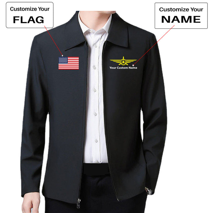 Custom Flag & Name with (Badge 3) Designed Stylish Coats