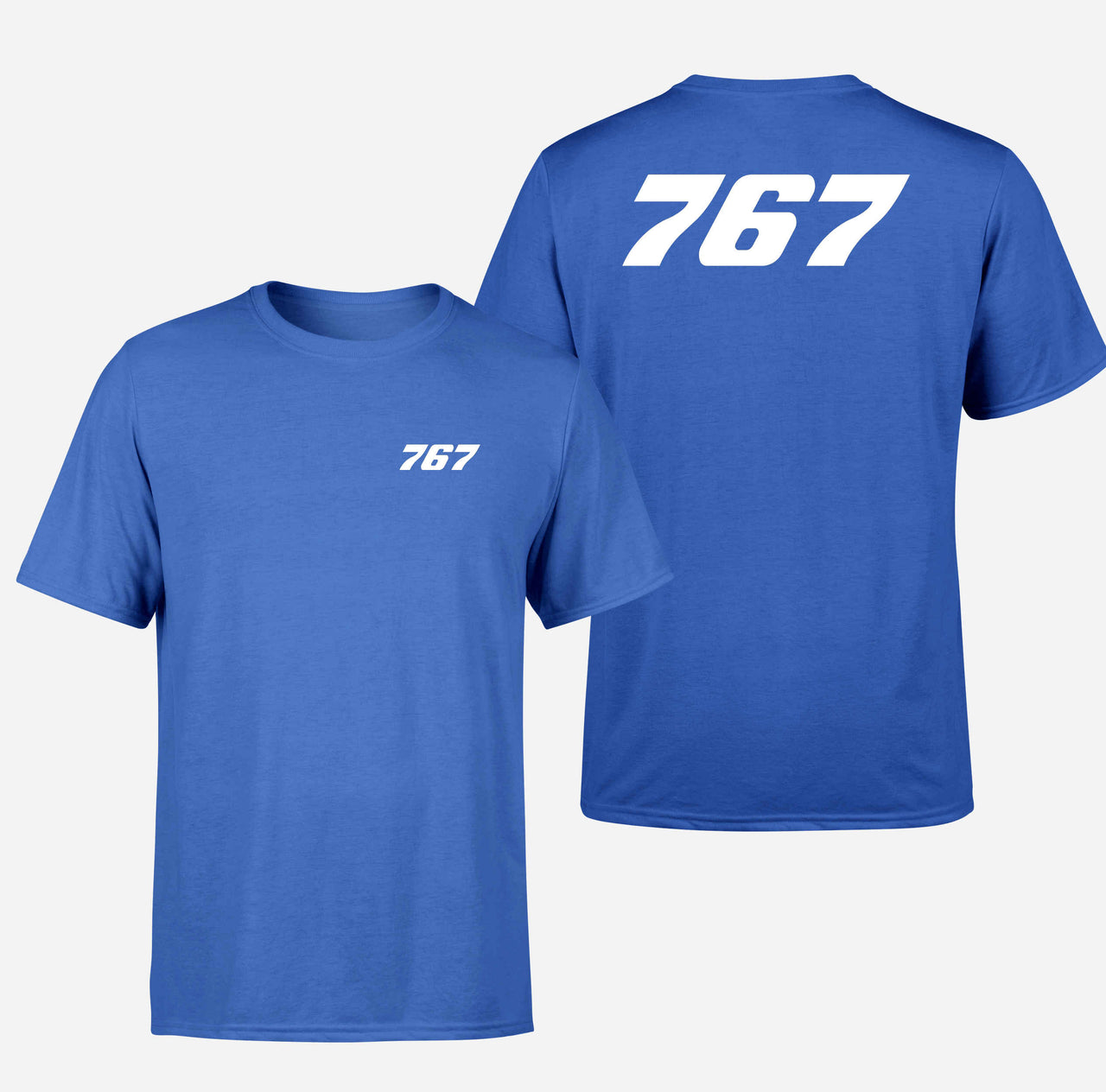 767 Flat Text Designed Double-Side T-Shirts