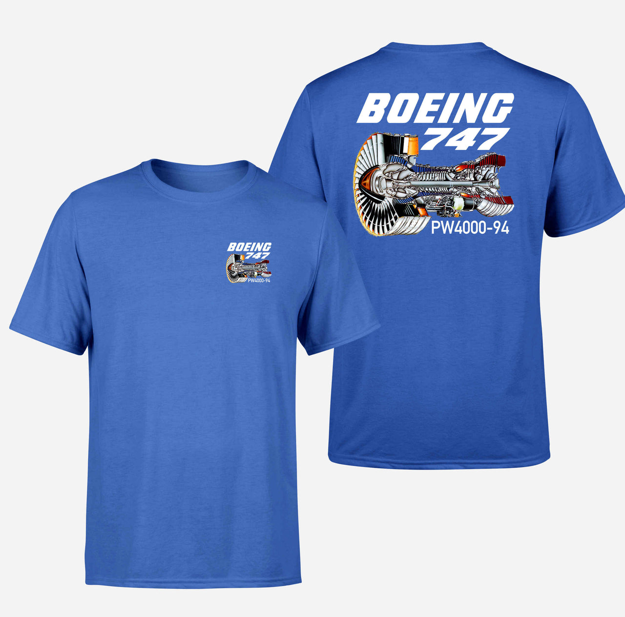 Boeing 747 & PW4000-94 Engine Designed Double-Side T-Shirts
