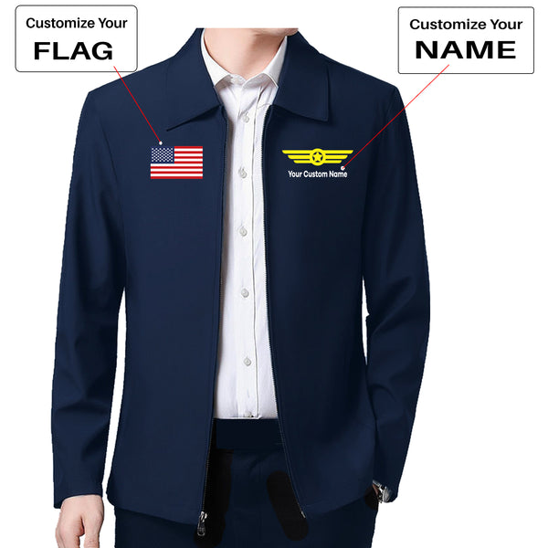 Custom Flag & Name with (Badge 6) Designed Stylish Coats