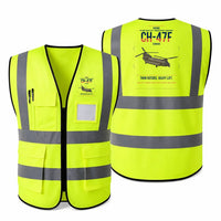 Thumbnail for Boeing CH-47F Chinook aviation design on fluorescent green high-visibility reflective vest