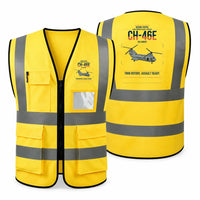 Thumbnail for Boeing Vertol CH-46E Sea Knight aviation design on yellow high-visibility reflective vest