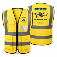 Thumbnail for BRINC Responder aviation design on yellow high-visibility reflective vest