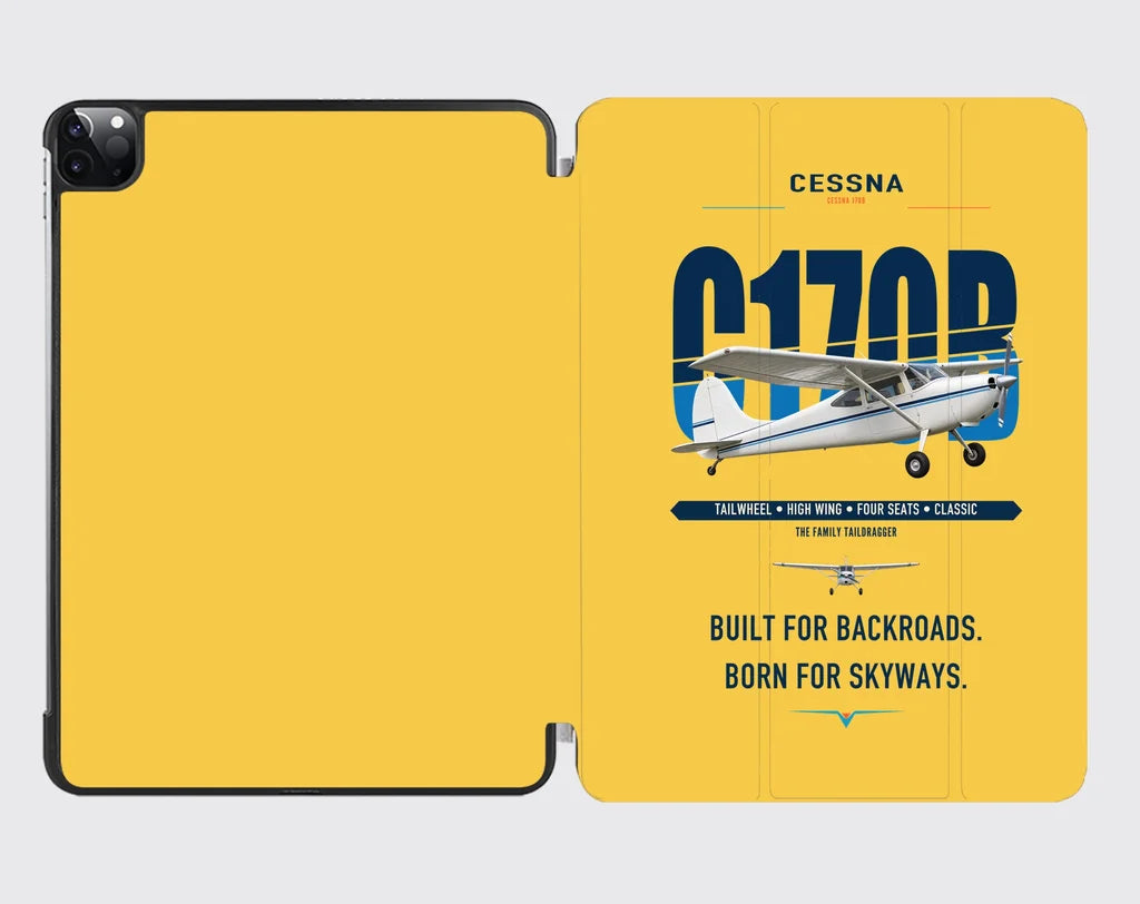 Cessna 170B design on yellow ipad tablet case