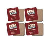 Thumbnail for Cessna 170B design on dark red 4 pieces set coaster