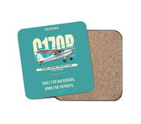 Thumbnail for Cessna 170B design on turquoise 1 piece coaster