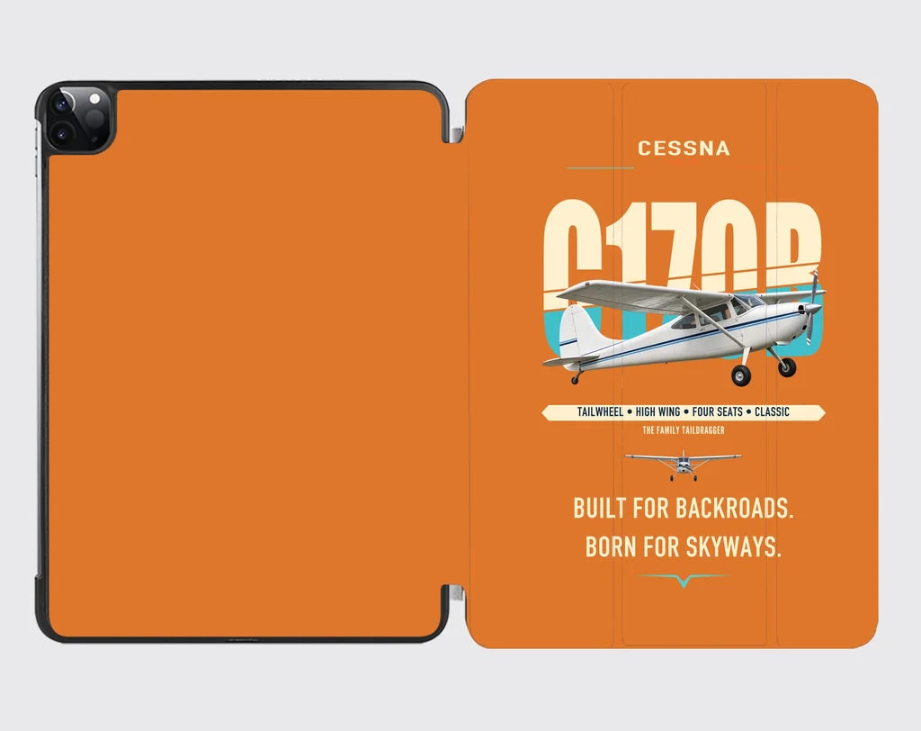 Cessna 170B design on orange ipad tablet case