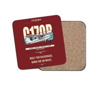 Thumbnail for Cessna 170B design on dark red 1 piece coaster