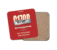Thumbnail for Cessna 170B design on red 1 piece coaster