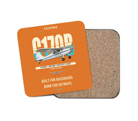 Thumbnail for Cessna 170B design on orange 1 piece coaster