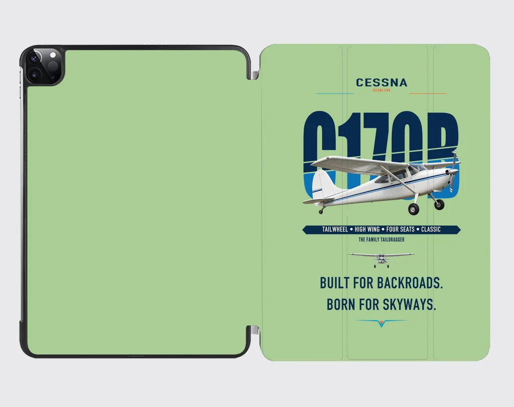 Cessna 170B design on light green ipad tablet case