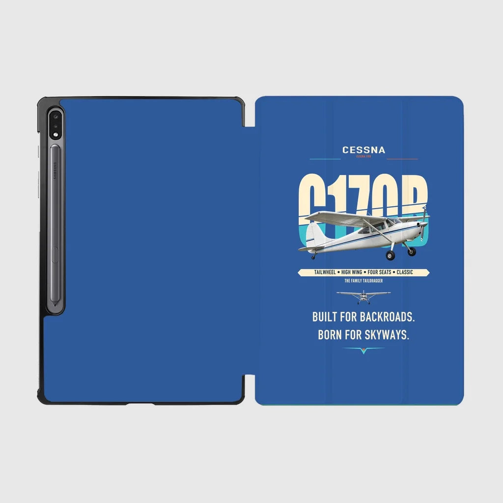 Cessna 170B design on blue samsung tablet tablet case