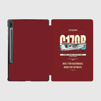 Thumbnail for Cessna 170B design on dark red samsung tablet tablet case