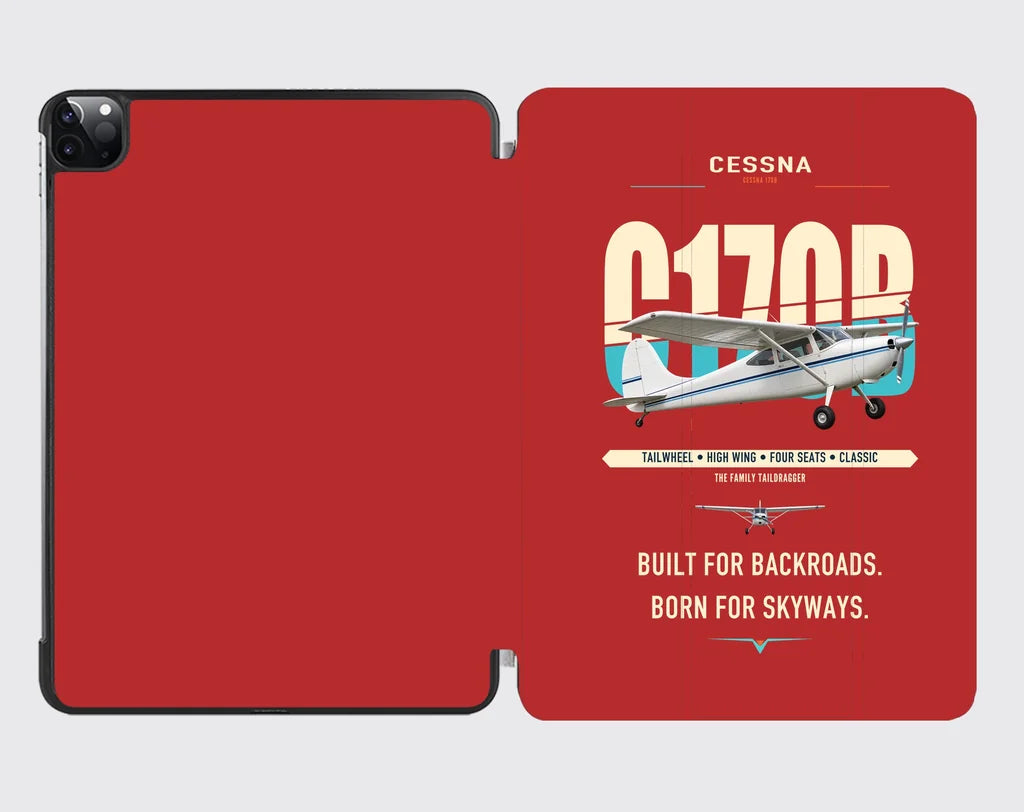 Cessna 170B design on red ipad tablet case