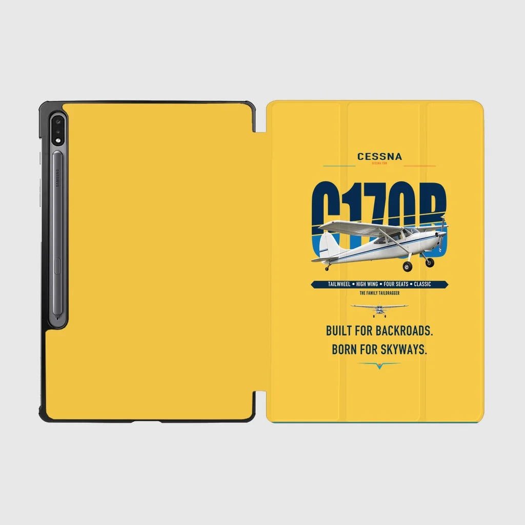 Cessna 170B design on yellow samsung tablet tablet case