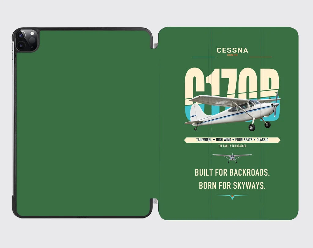 Cessna 170B design on green ipad tablet case