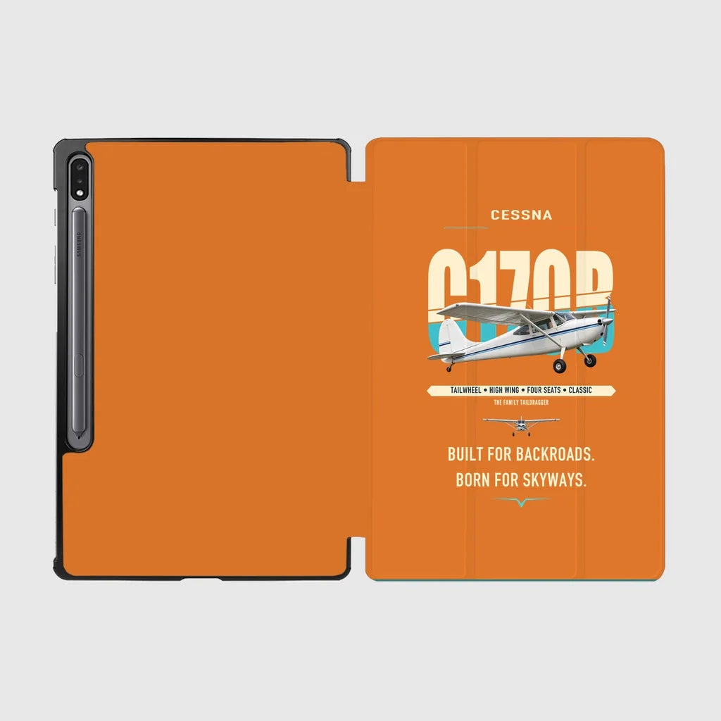Cessna 170B design on orange samsung tablet tablet case