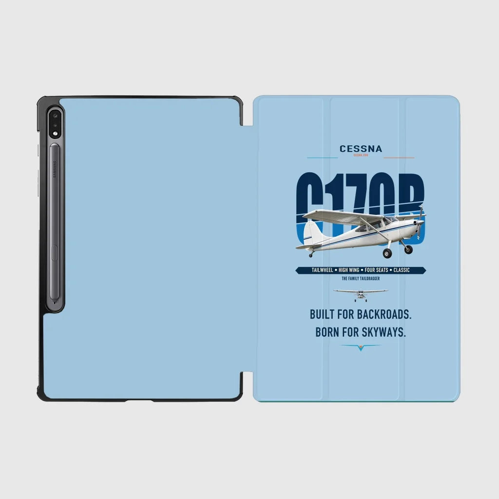 Cessna 170B design on light blue samsung tablet tablet case
