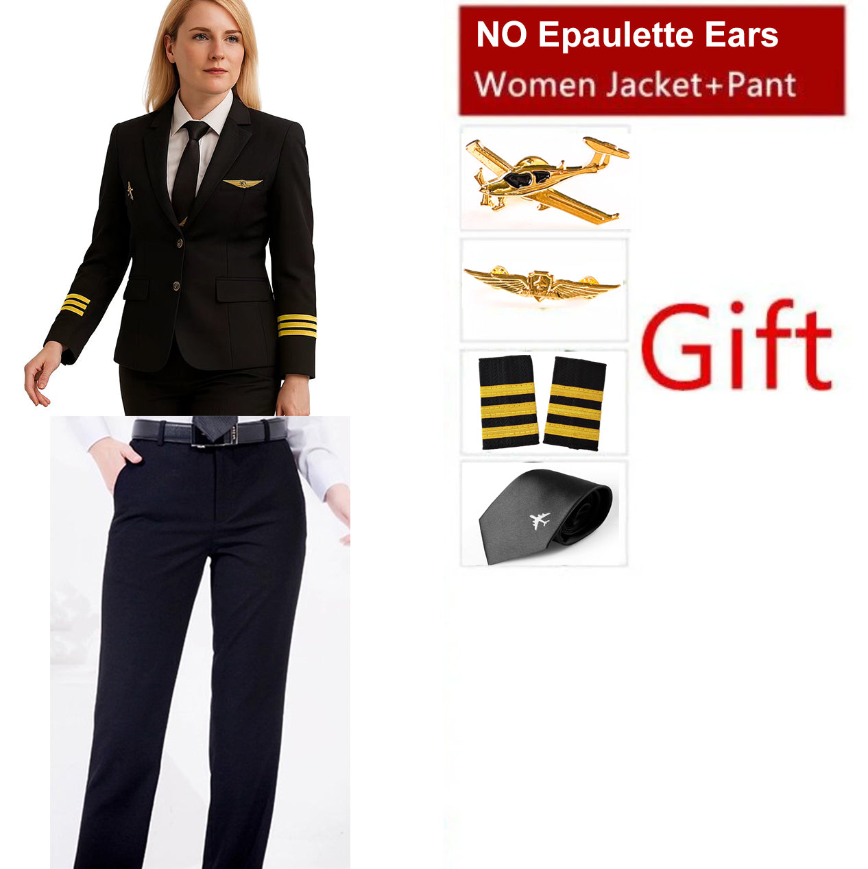 3 Lines "WOMEN" Airline Pilot Full Set