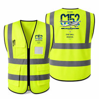 Thumbnail for Cessna 152 aviation design on fluorescent green high-visibility reflective vest