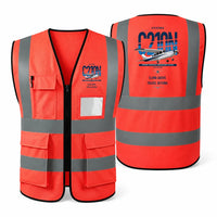 Thumbnail for Cessna T210N Centurion aviation design on red high-visibility reflective vest