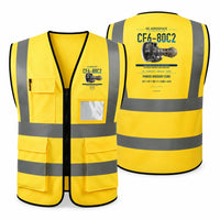 Thumbnail for CF6-80C2 aviation design on yellow high-visibility reflective vest
