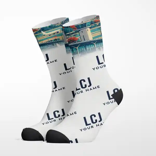 Łódź Władysław Reymont Airport (LCJ) - Socks - White + Name