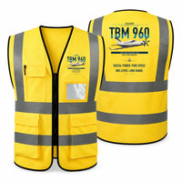 Thumbnail for Daher TBM 960 aviation design on yellow high-visibility reflective vest