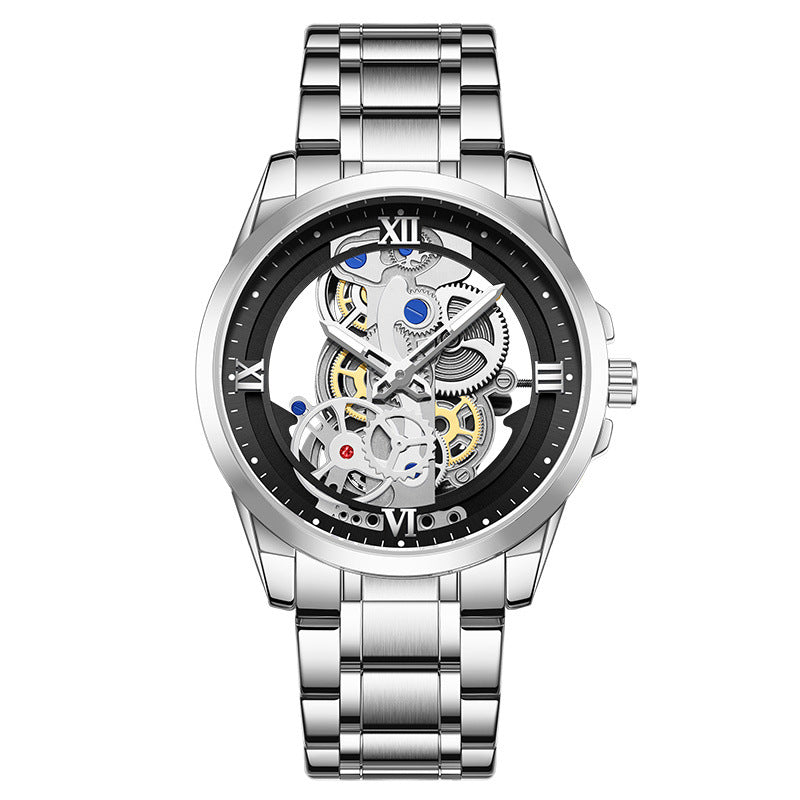 Night Light Skeleton Quartz Wristwatch