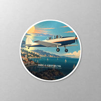 Thumbnail for de Havilland Canada DHC-1 Chipmunk - 3D - Circle Sticker - Close-up