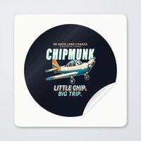 Thumbnail for de Havilland Canada DHC-1 Chipmunk - Cartoon - Circle Sticker - Peel