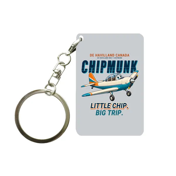 de Havilland Canada DHC-1 Chipmunk - Cartoon - Key Chain - Light Gray