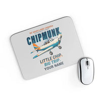 Thumbnail for de Havilland Canada DHC-1 Chipmunk - Cartoon + Name - Mouse Pad - Light Gray