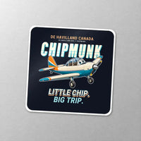 Thumbnail for de Havilland Canada DHC-1 Chipmunk - Cartoon - Square Sticker - Close-up