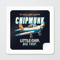 Thumbnail for de Havilland Canada DHC-1 Chipmunk - Cartoon - Square Sticker - Peel