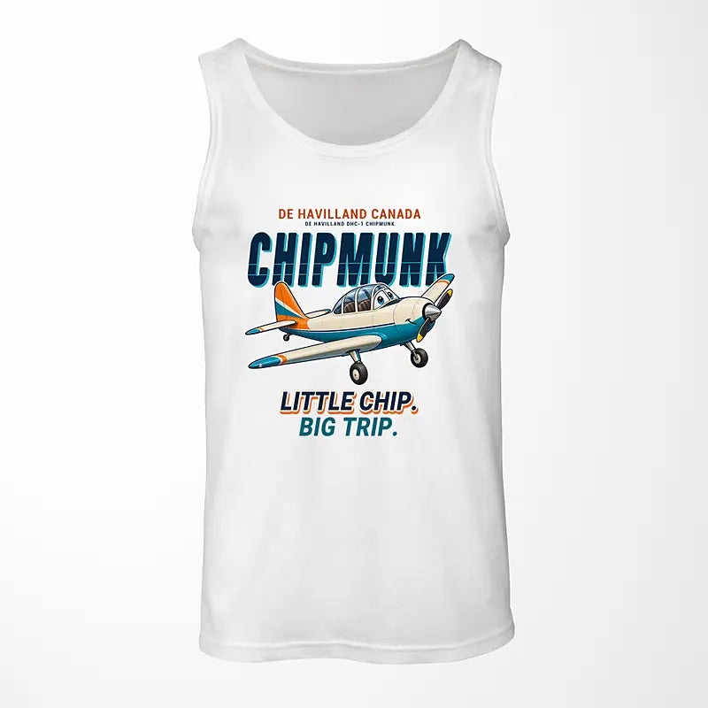de Havilland Canada DHC-1 Chipmunk - Cartoon - Tank Top - White