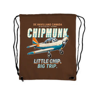 Thumbnail for de Havilland Canada DHC-1 Chipmunk - Drawstring Bag - Cartoon - Brown