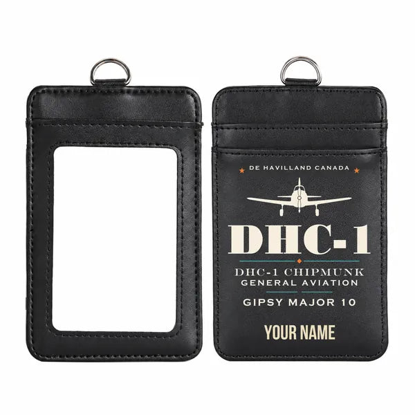 de Havilland Canada DHC-1 Chipmunk - Heritage - ID Card Holder - Black + Name
