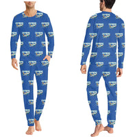 Thumbnail for de Havilland Canada DHC-1 Chipmunk - Men Pajamas - Cartoon Pattern - Blue