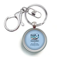 Thumbnail for de Havilland Canada DHC-1 Chipmunk - Original - Circle Key Chain - Light Blue