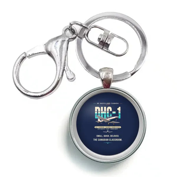 de Havilland Canada DHC-1 Chipmunk - Original - Circle Key Chain - Navy Blue