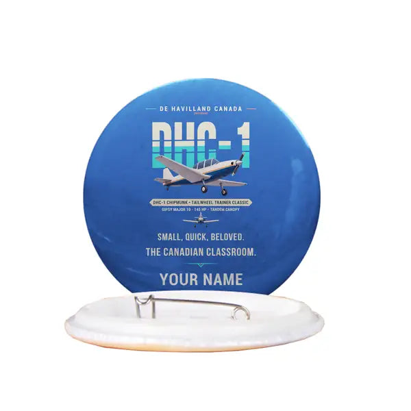 de Havilland Canada DHC-1 Chipmunk - Original + Name - Pin - Blue