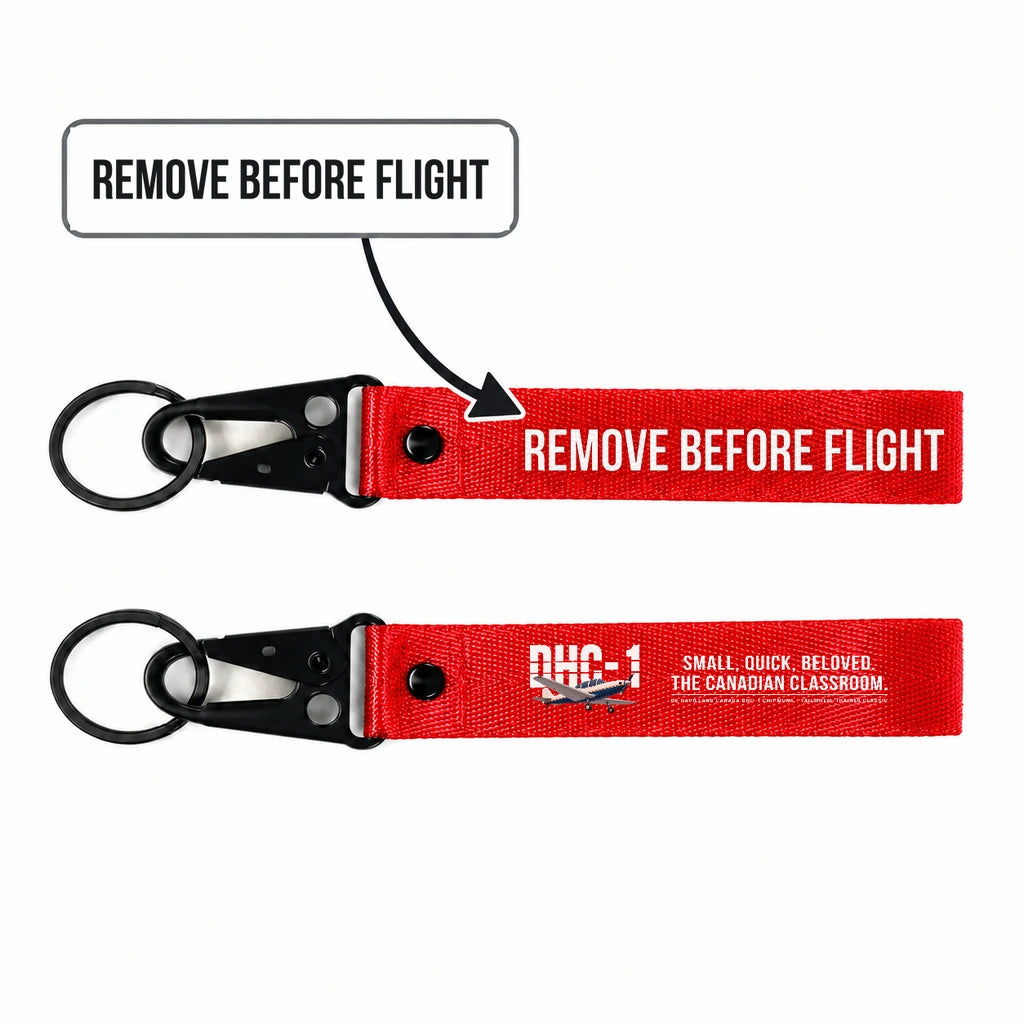 de Havilland Canada DHC-1 Chipmunk Hawk-Shaped Key Chains - Red - Original - Remove Before Flight