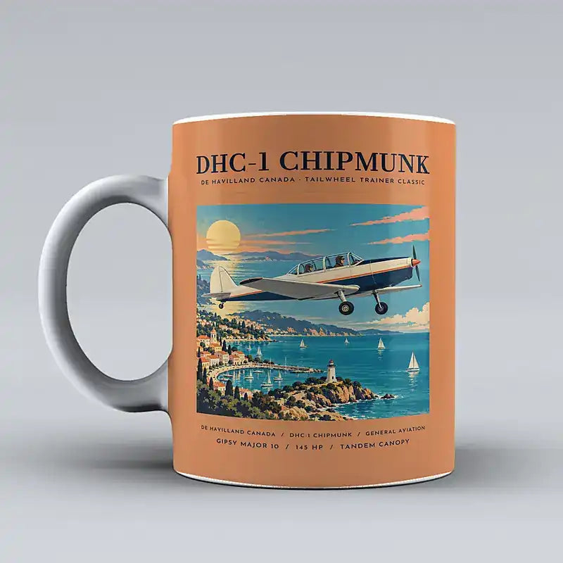 de Havilland Canada DHC-1 Chipmunk - Poster - Mug - Orange