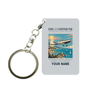 Thumbnail for de Havilland Canada DHC-1 Chipmunk - Poster + Name - Key Chain - Light Gray
