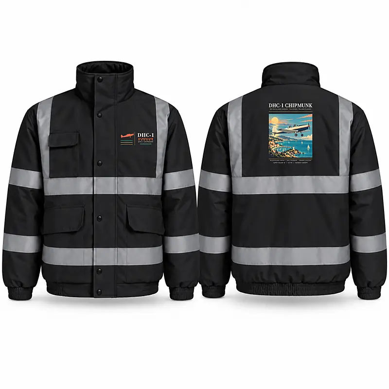 de Havilland Canada DHC-1 Chipmunk Reflective Winter Jackets - Poster - Black