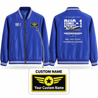 Thumbnail for de Havilland Canada DHC-1 Chipmunk Stylish Jackets - Baseball Collar - Original + Name - Royal Blue