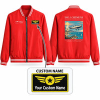 Thumbnail for de Havilland Canada DHC-1 Chipmunk Stylish Jackets - Baseball Collar - Poster + Name - Red